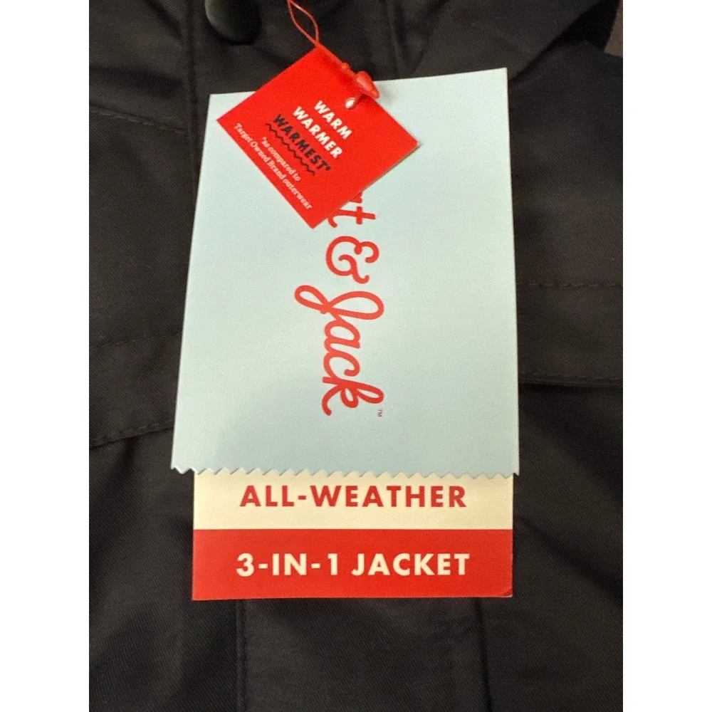 Cat & Jack Kids Black All-Weather 3-in-1 Jacket Hooded Parka Coat 2T NEW